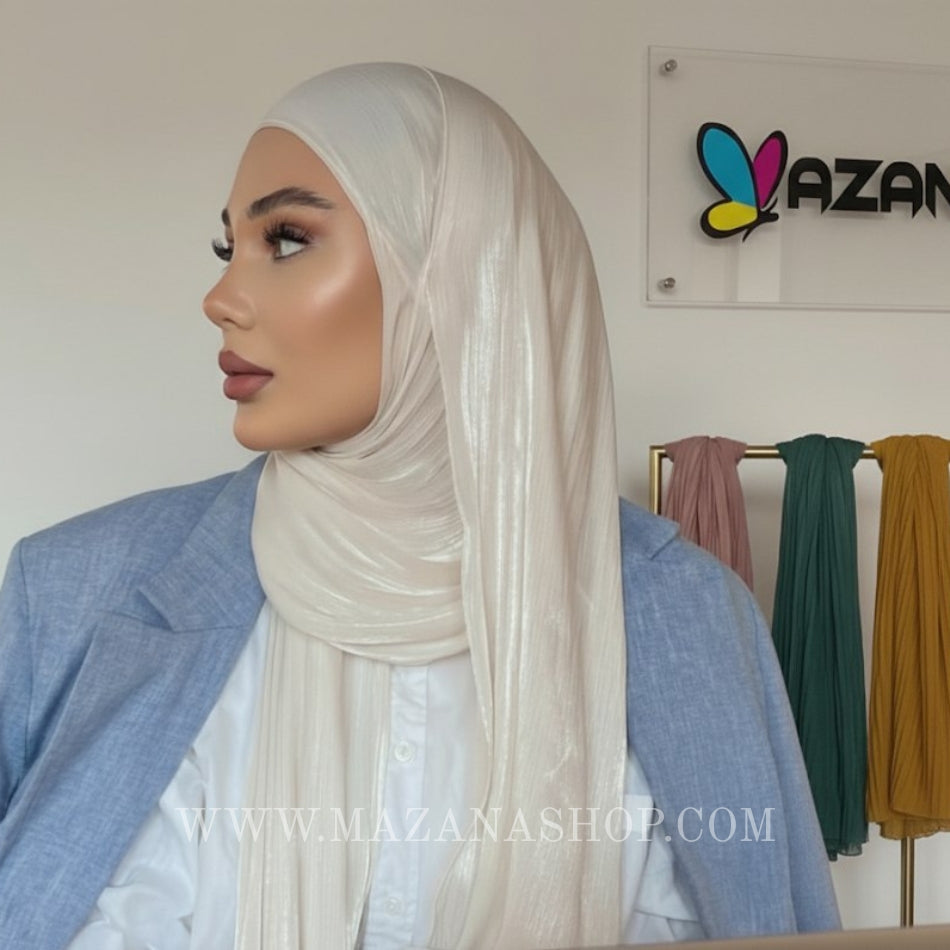 Hijab Mazana Premium Crepe Crinkle Satin