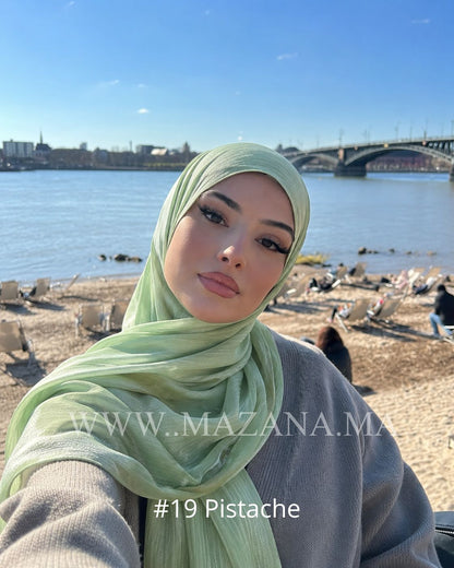 Hijab Mazana Premium Crepe Crinkle Satin