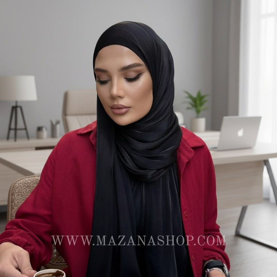 Hijab Mazana Premium Crepe Crinkle Satin